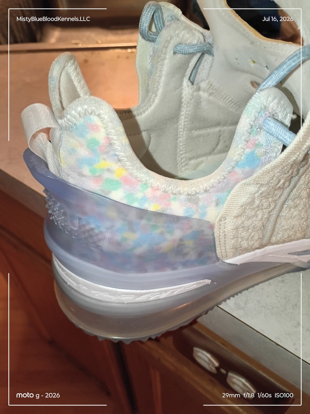Nike LeBron 18 White,Blue,Clear& Multi Colored Basketball 🏀 Shoes - Picture 4 of 16